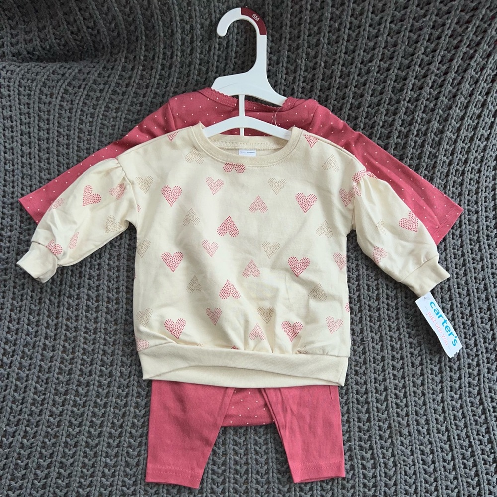 Carter's Cream Heart 3 Piece Set
